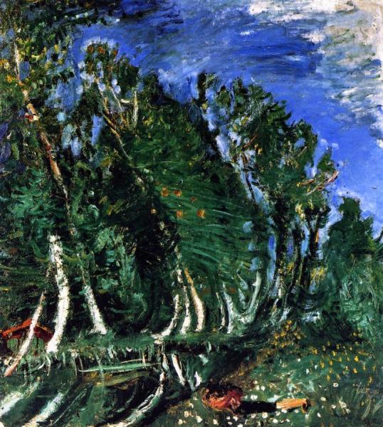 Landscape With Reclining Figure, Champigny by Chaim Soutine