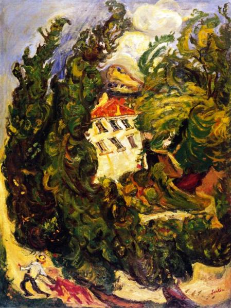 Landscape With Red Donkey by Chaim Soutine