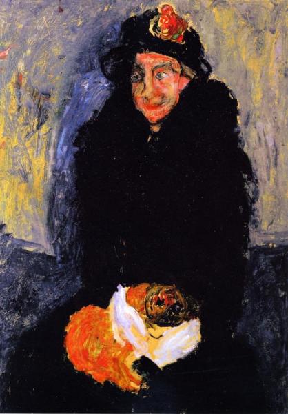 Old Woman With Dog by Chaim Soutine Oil Painting Reproductions