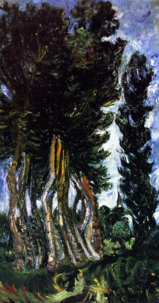 Poplars, Civry by Chaim Soutine