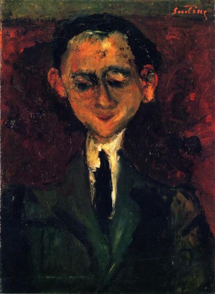 Portrait Of A Young Man With Black Tie by Chaim Soutine