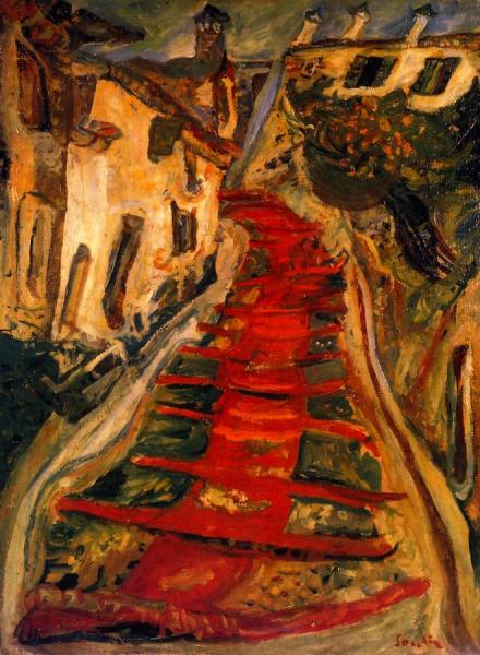 Red Stairway At Cagnes by Chaim Soutine