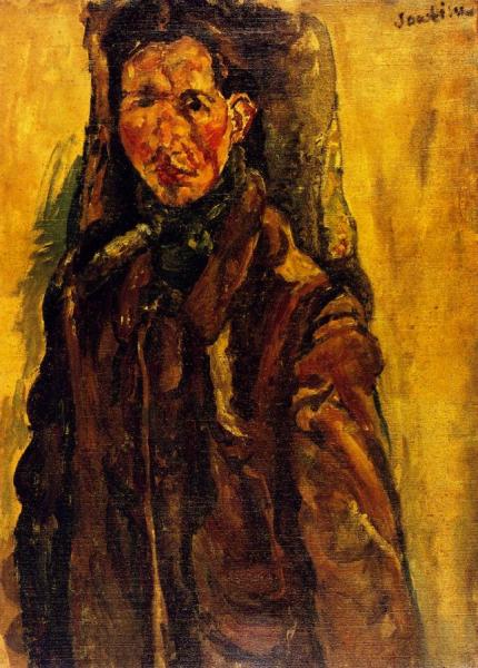 Self-portrait By A Curtain by Chaim Soutine