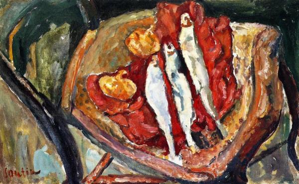 Still Life With Herrings And Onions by Chaim Soutine