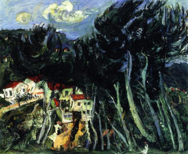 Village On The Left, Trees On The Right by Chaim Soutine