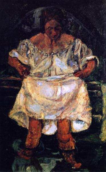 Woman Entering The Water by Chaim Soutine