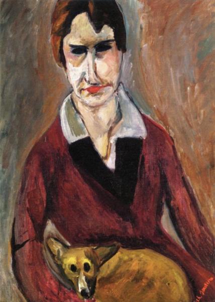Woman With A Dog by Chaim Soutine