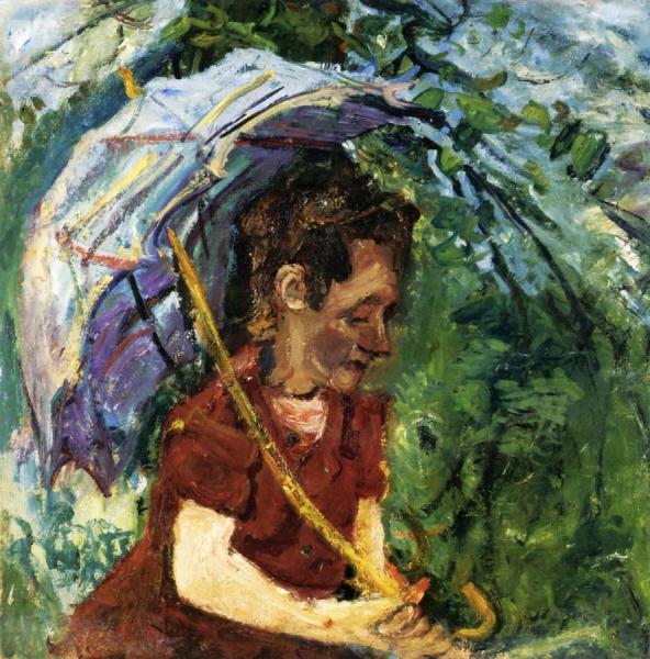 Woman With An Umbrella by Chaim Soutine Oil Painting Reproductions