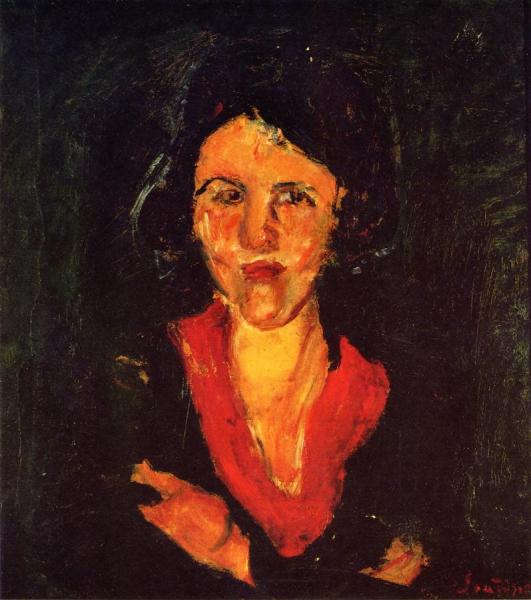 Woman With Red Collar by Chaim Soutine Oil Painting Reproductions