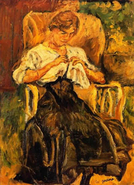 Young Woman In A Rocking Chair by Chaim Soutine Oil Painting Reproductions