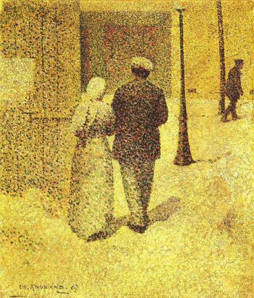 Man And Woman In The Street by Charles Angrand