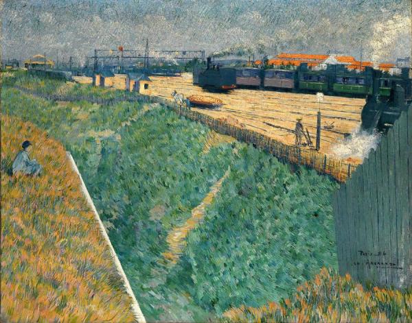 The Western Railway At Its Exit From Paris by Charles Angrand