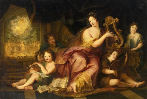 A Portrait Of Mme. De Maintenon With The Natural Children Of Louis Xiv by Charles-antoine Coypel Oil Painting Reproductions