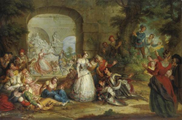 Roland And The Marriage Of Angelique by Charles-antoine Coypel Oil Painting Reproductions