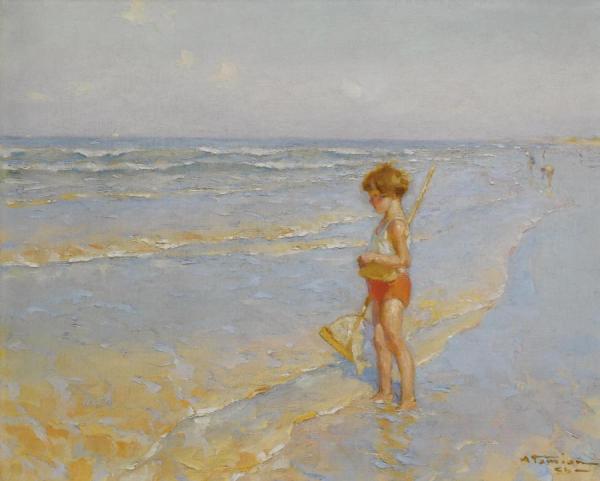 Playing On The Beach by Charles Atamian