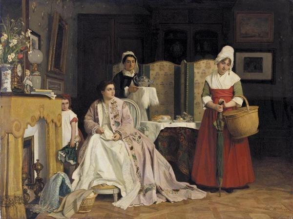 La Nouvelle Bonne by Charles Baugniet Oil Painting Reproductions