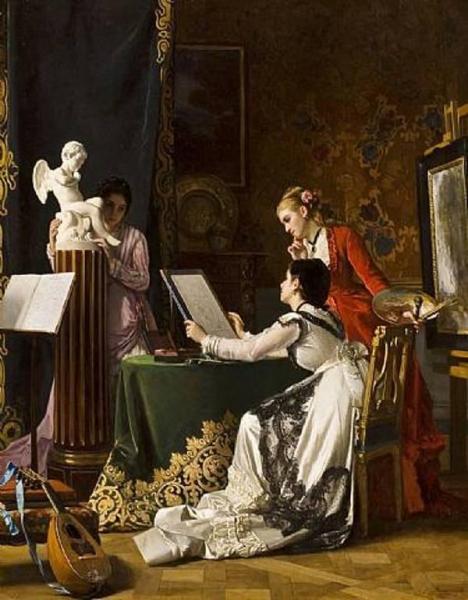The Drawing Lesson by Charles Baugniet