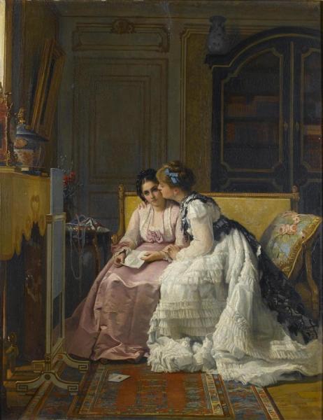 The Love Letter by Charles Baugniet Oil Painting Reproductions