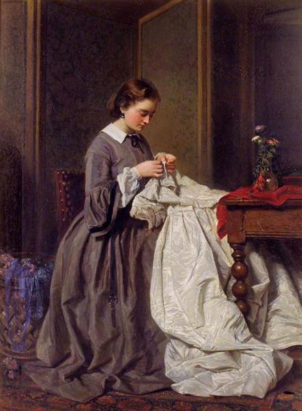 The Seamstress by Charles Baugniet Oil Painting Reproductions