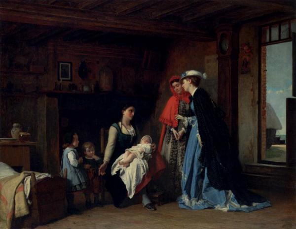 Visit Of The Nurse by Charles Baugniet Oil Painting Reproductions