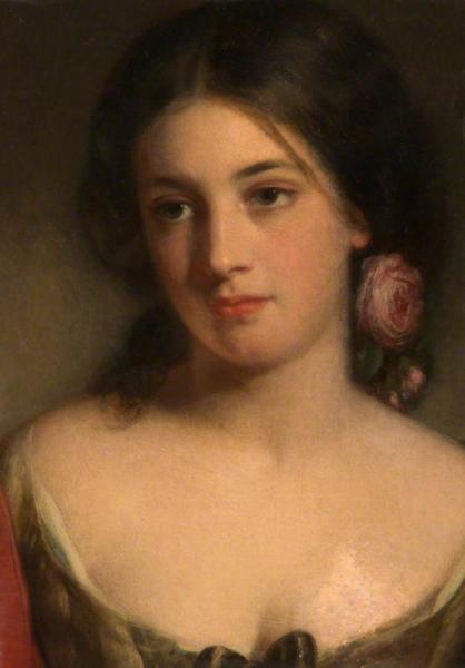 Portrait Study (rose) by Charles Baxter Oil Painting Reproductions