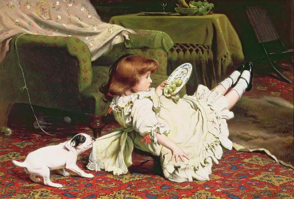 A Mischievous Puppy by Charles Burton Barber