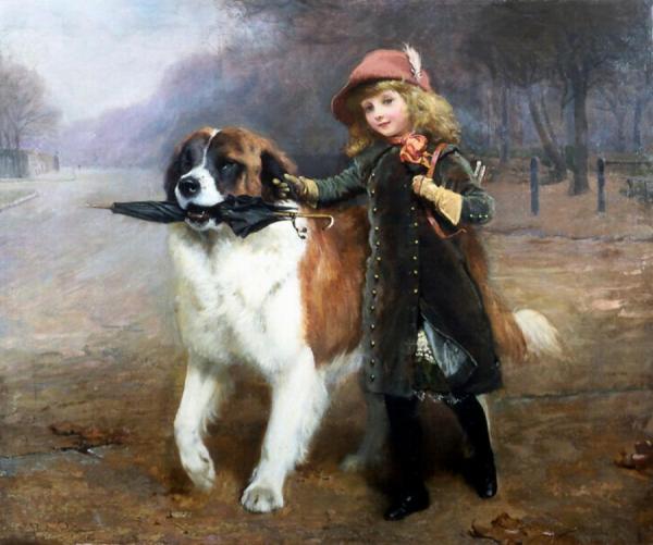 Off To School by Charles Burton Barber