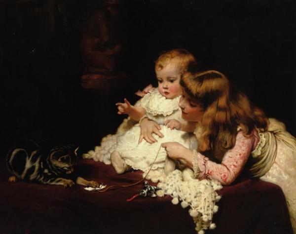 Playmates by Charles Burton Barber