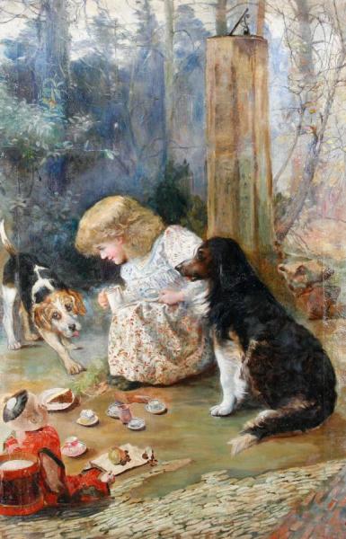 Charles Burton Barber The Dog's Tea Party