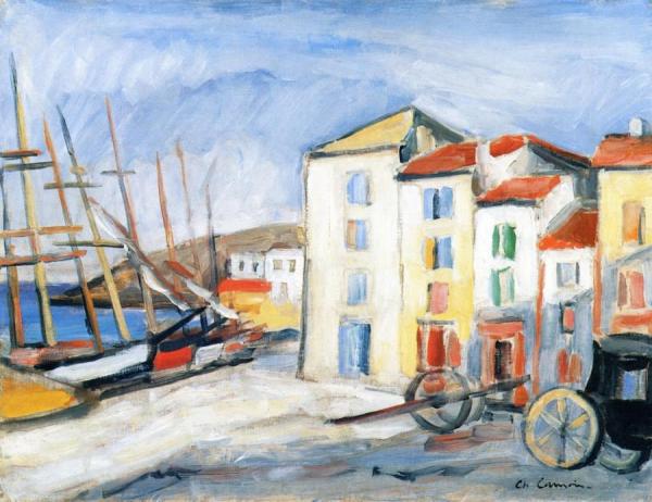 A Corner Of The Port Of Cassis With Carriage by Charles Camoin