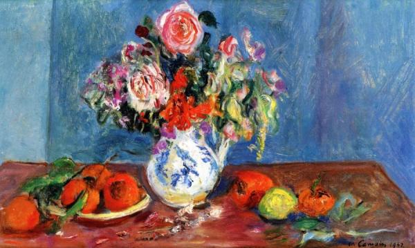Bouquet Of Flowers, Plate Of Fruit by Charles Camoin