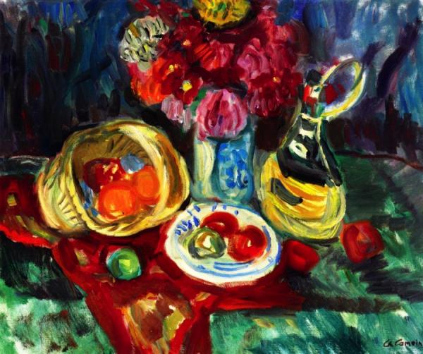 Flowers, Fruit And Chianti by Charles Camoin