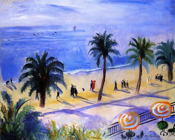 La Croisette Aux Deux Parasols by Charles Camoin