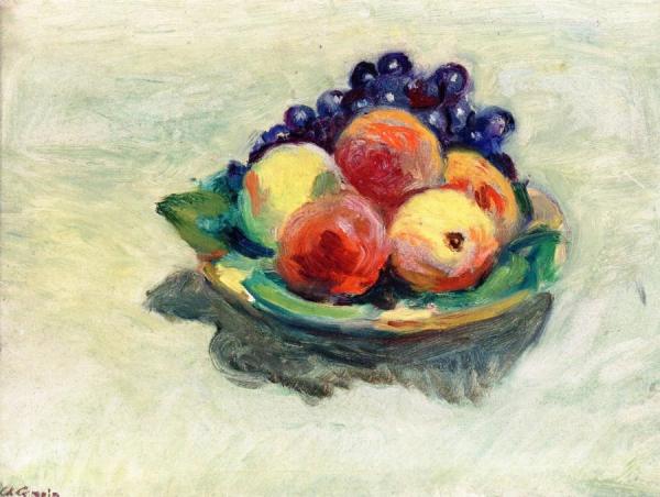 Still Life Wit Peaches And Grapes by Charles Camoin