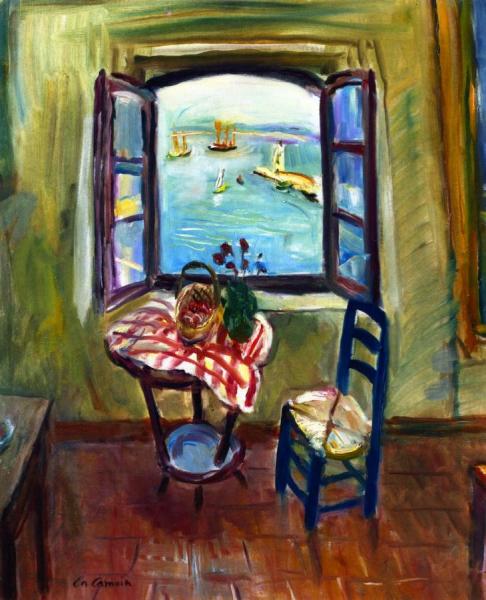Studio Window Open Over The Port Of Saint Tropez by Charles Camoin