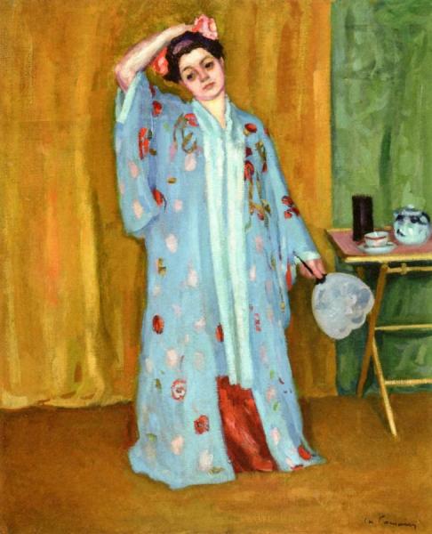 The Artist's Sister In A Kimono by Charles Camoin