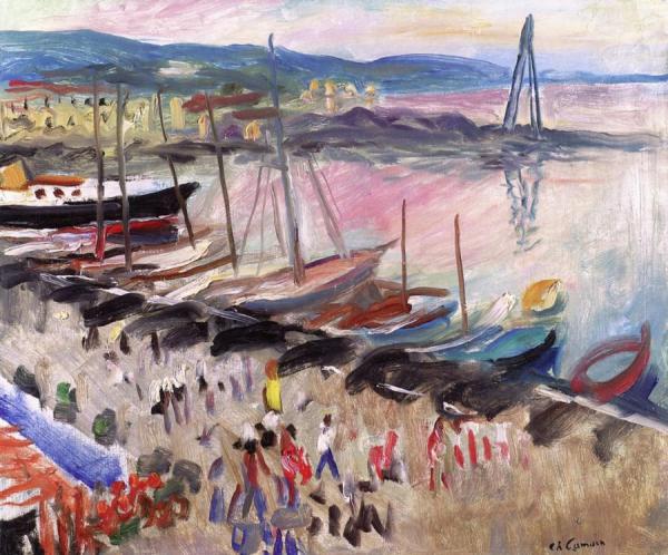 The Crowd On The Quay In The Port Of Saint Tropez by Charles Camoin Oil Painting Reproductions