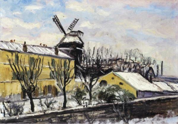 The Moulin De La Galette In The Snow by Charles Camoin
