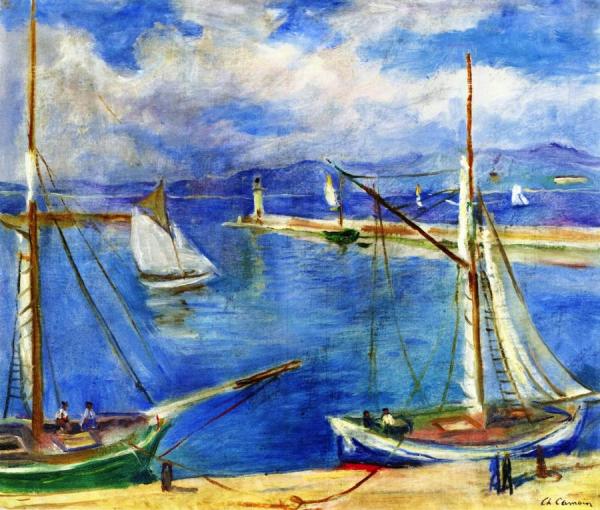 White Sails In The Port Of Saint-tropez by Charles Camoin Oil Painting Reproductions