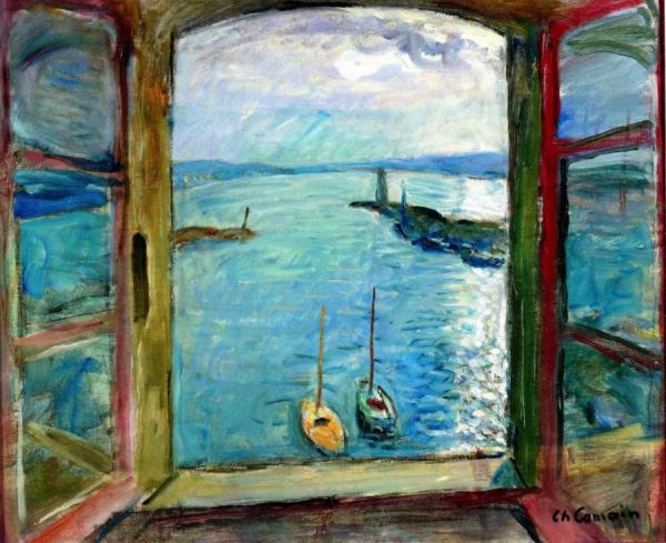 Window Overlooking The Port Of Saint-tropez - The Artist's Studio by Charles Camoin Oil Painting Reproductions