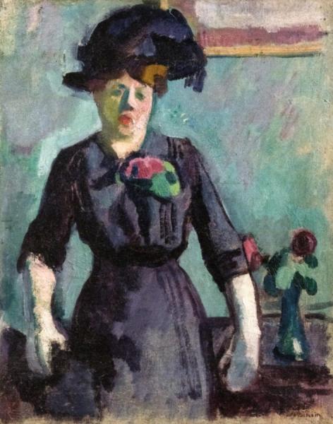 Young Woman In A Large Hat by Charles Camoin