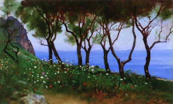 Cesina Landscape: Study For 'twilight And Poppies by Charles Caryl Coleman