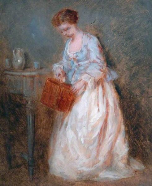 Girl Caging A Bird by Charles Chaplin