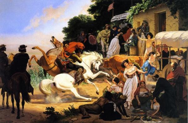 La Plaza De Toros: Sunday Morning In Monterey by Charles Christian Nahl