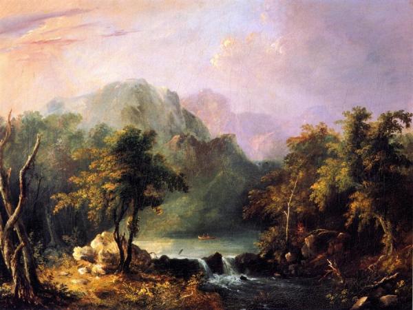 Canoeing By The Rapids At Twilight by Charles Codman