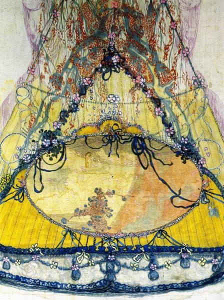 Charles Conder Design On Silk Intended To Be Used As The Train For A Ball Dress (detail)