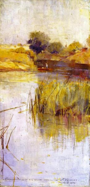 Charles Conder Landscape With River And Boat