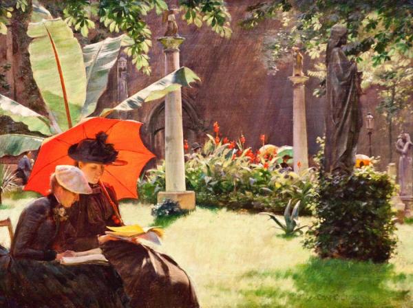 Afternoon In The Cluny Garden, Paris by Charles Courtney Curran