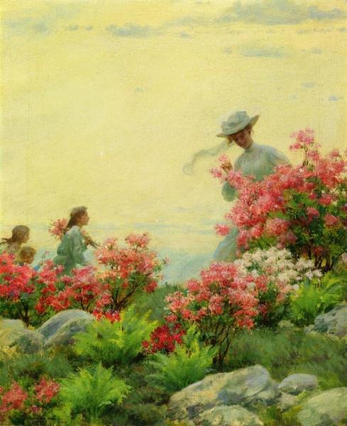 Among The Wild Azaleas by Charles Courtney Curran