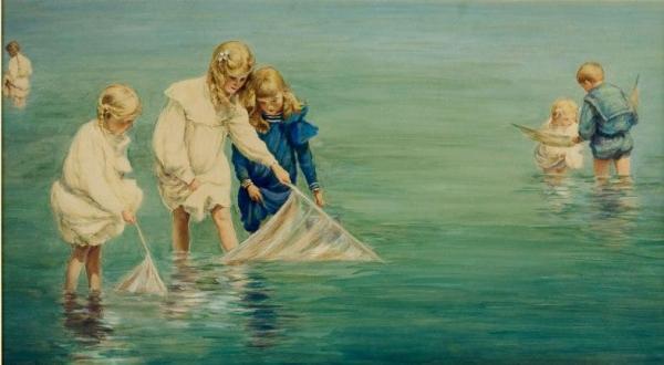 Children At The Shore by Charles Courtney Curran